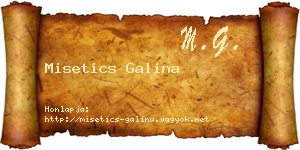 Misetics Galina névjegykártya